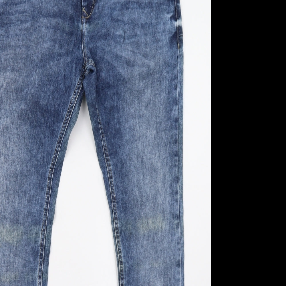 Primark Womens Blue  Denim Straight Jeans Size 14 L31 in