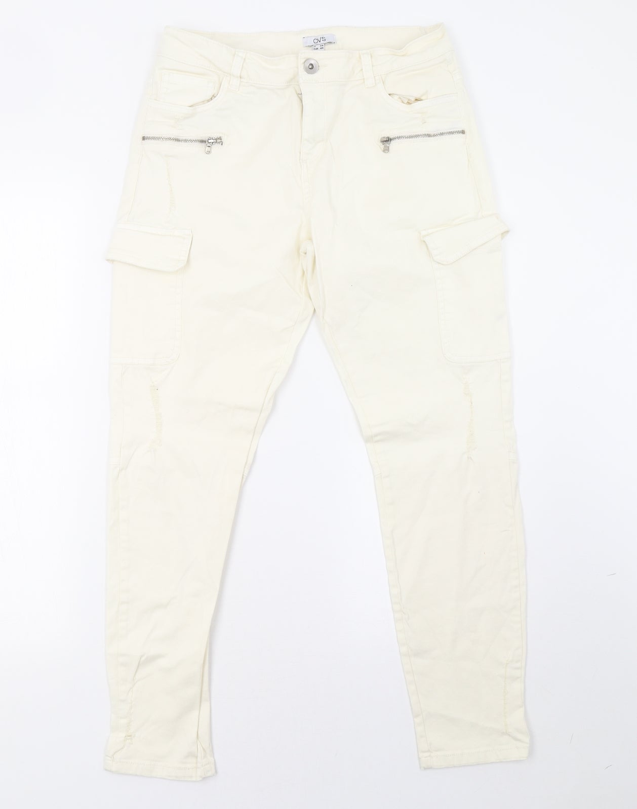 ovs  Womens White   Straight Jeans Size 8 L29 in