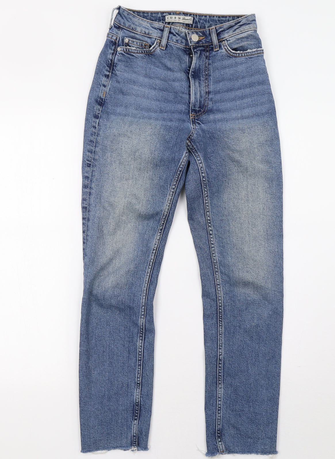Primark Womens Blue  Denim Straight Jeans Size 4 L27 in