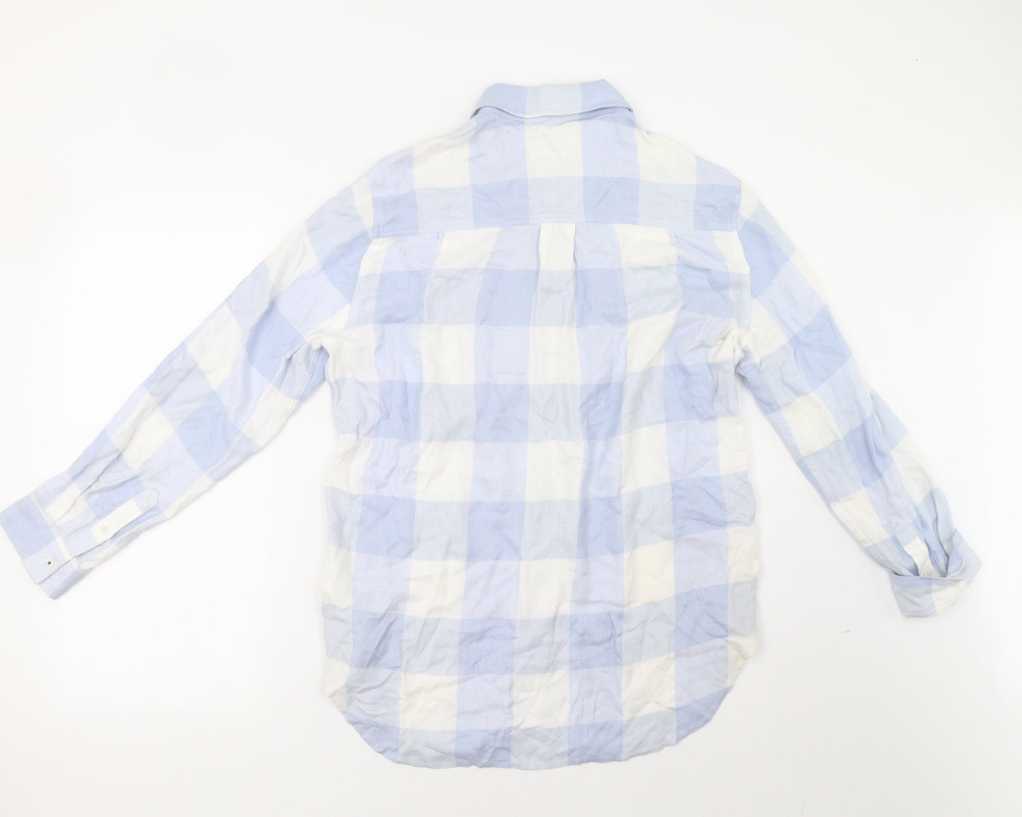 Joules Womens Blue Check  Basic Blouse Size 12