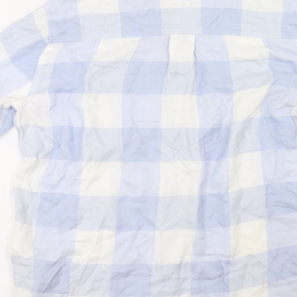 Joules Womens Blue Check  Basic Blouse Size 12