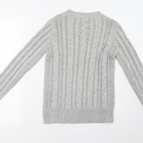 Primark Womens Grey Geometric Knit Pullover Sweatshirt Size 6
