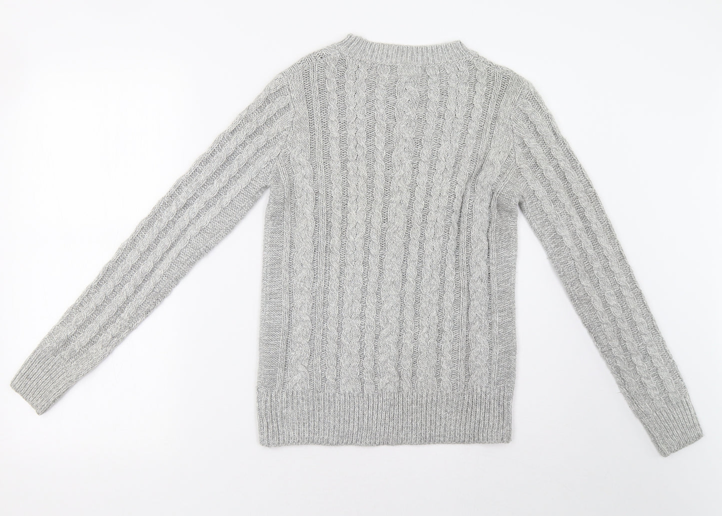 Primark Womens Grey Geometric Knit Pullover Sweatshirt Size 6