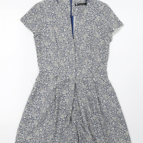 Zara Womens Blue Polka Dot  Playsuit One-Piece Size S