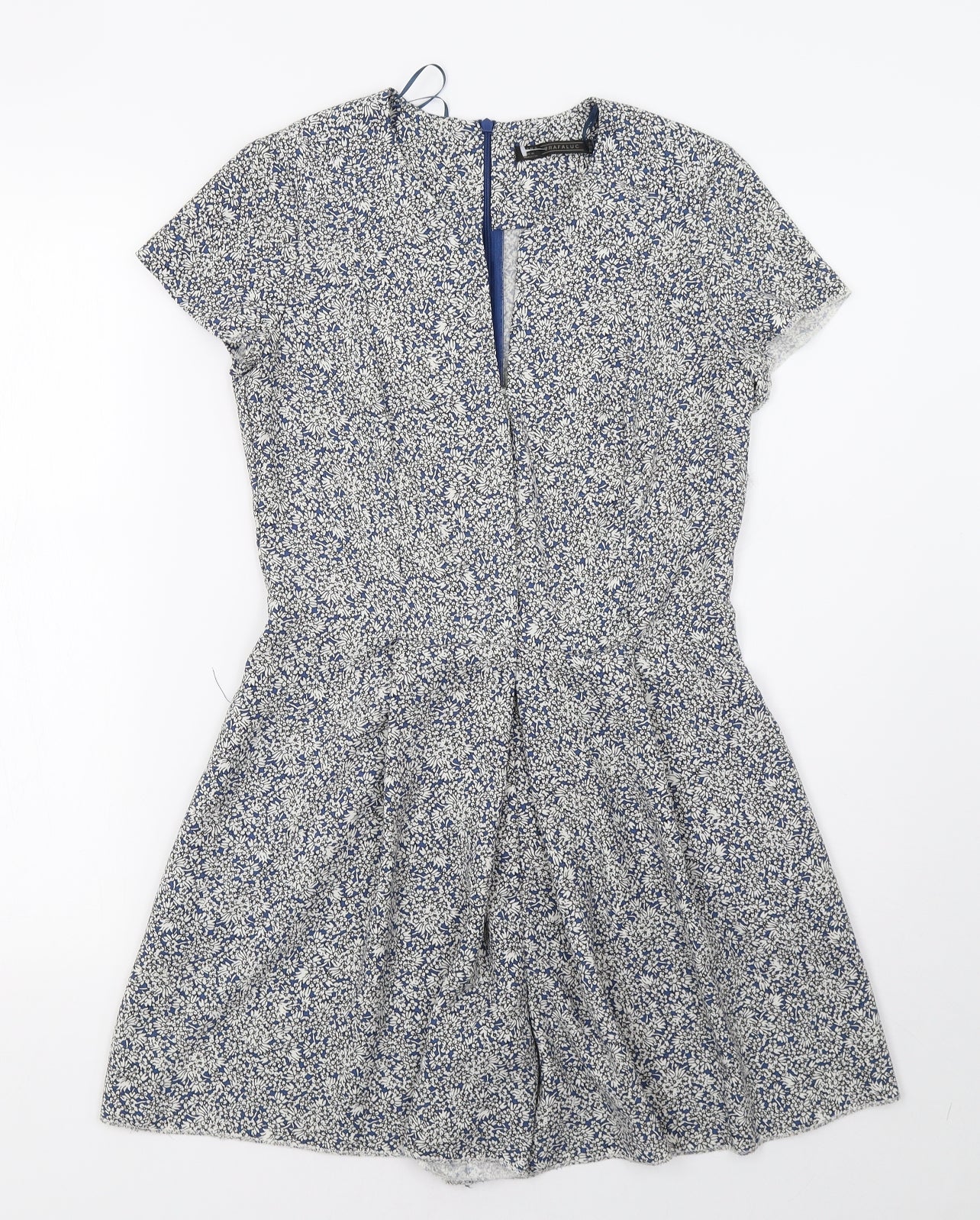 Zara Womens Blue Polka Dot  Playsuit One-Piece Size S