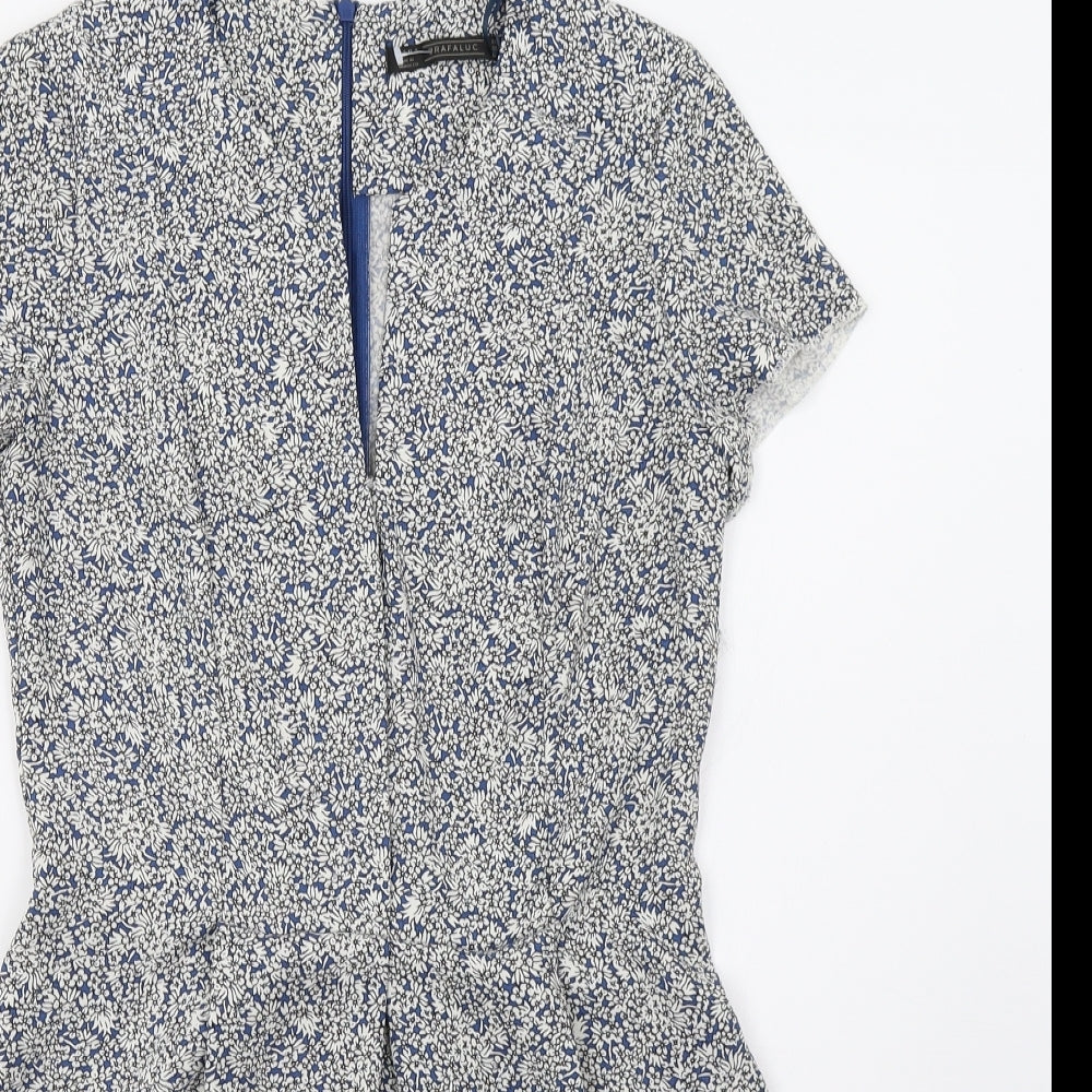 Zara Womens Blue Polka Dot  Playsuit One-Piece Size S