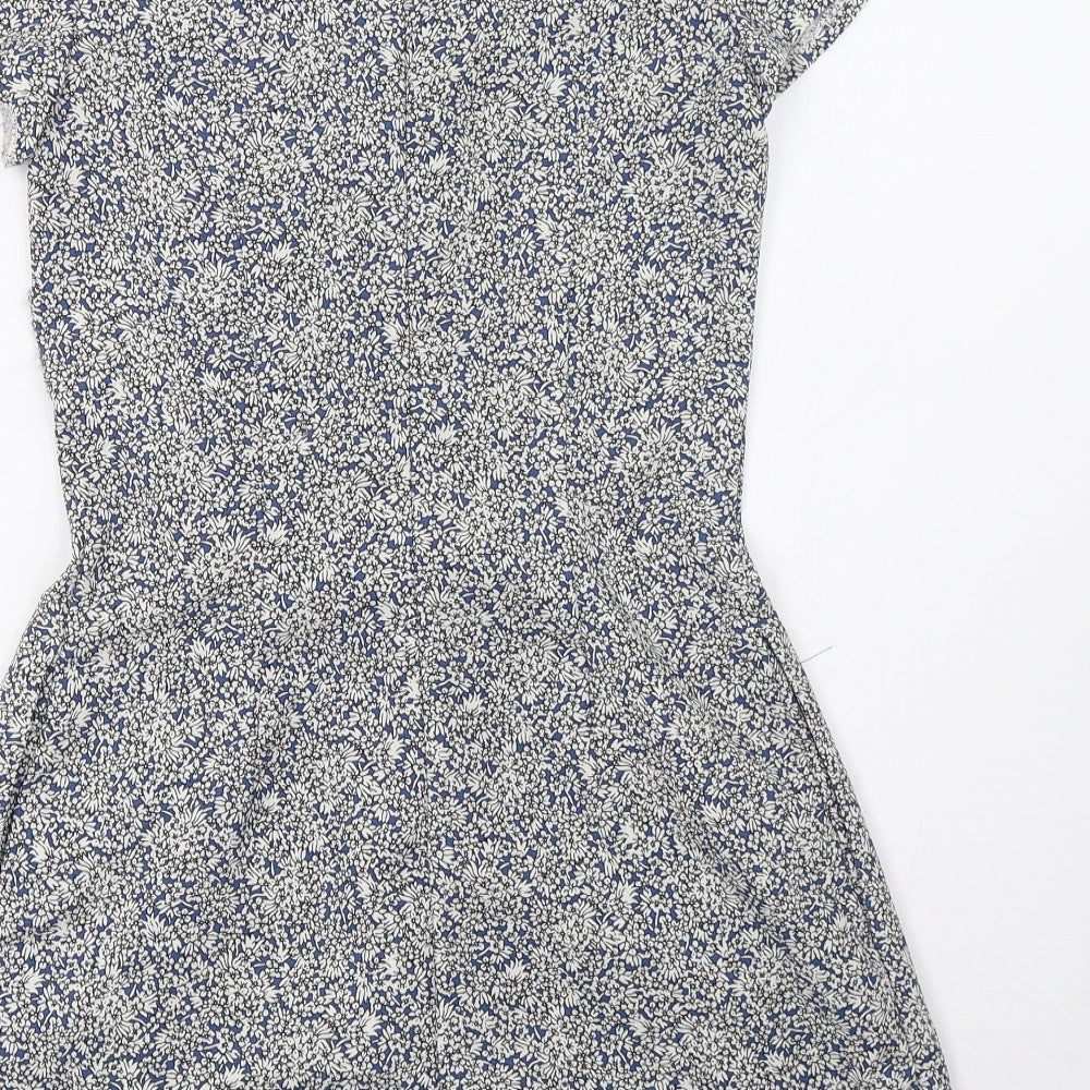 Zara Womens Blue Polka Dot  Playsuit One-Piece Size S