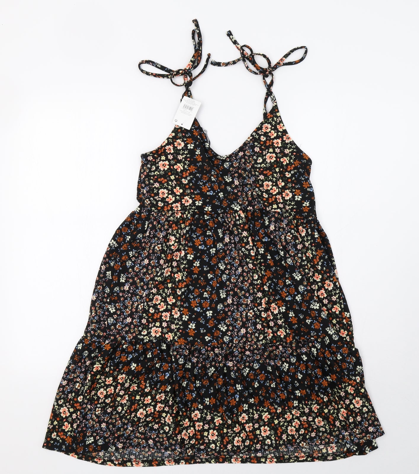 pep&co Womens Black Floral  A-Line  Size 8
