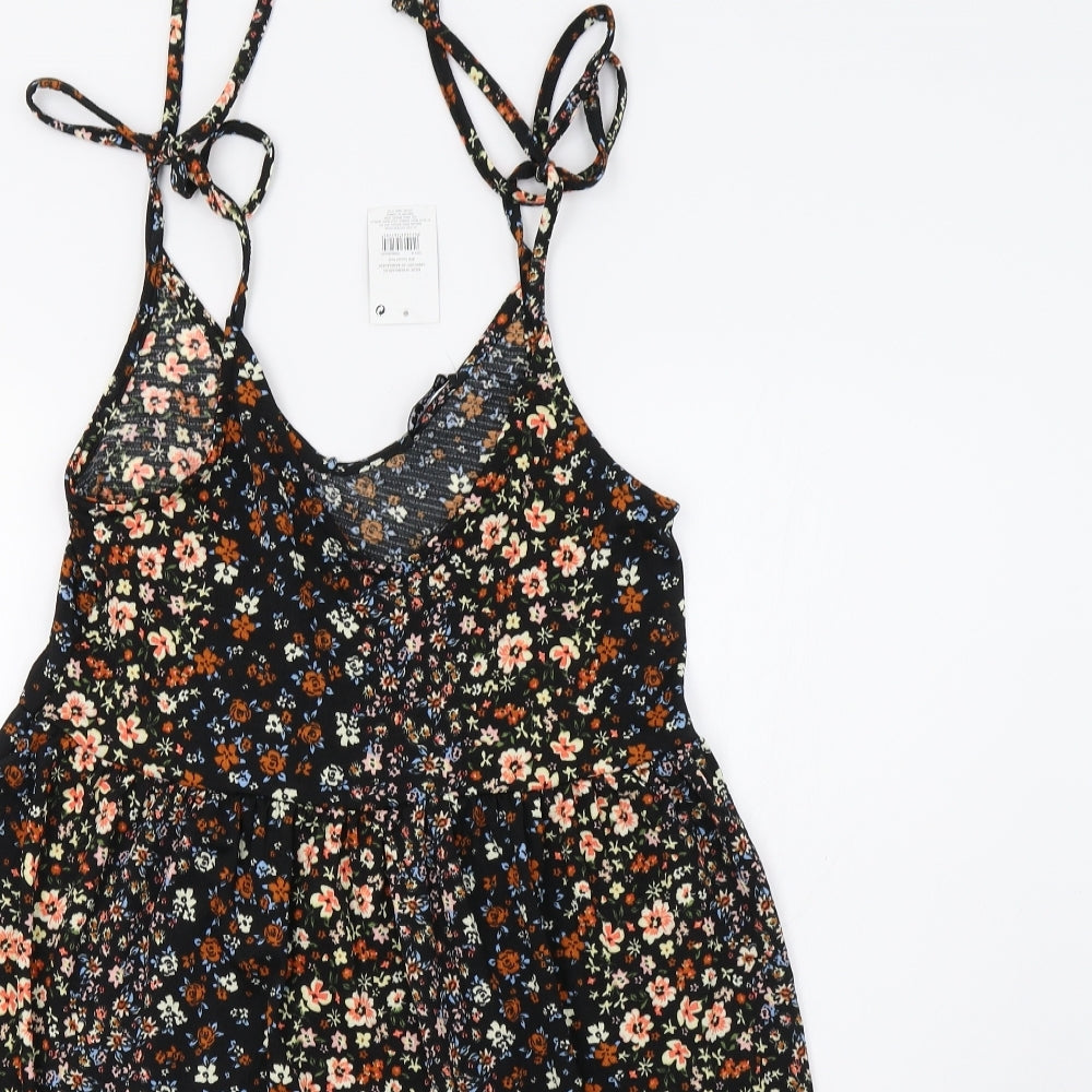 pep&co Womens Black Floral  A-Line  Size 8