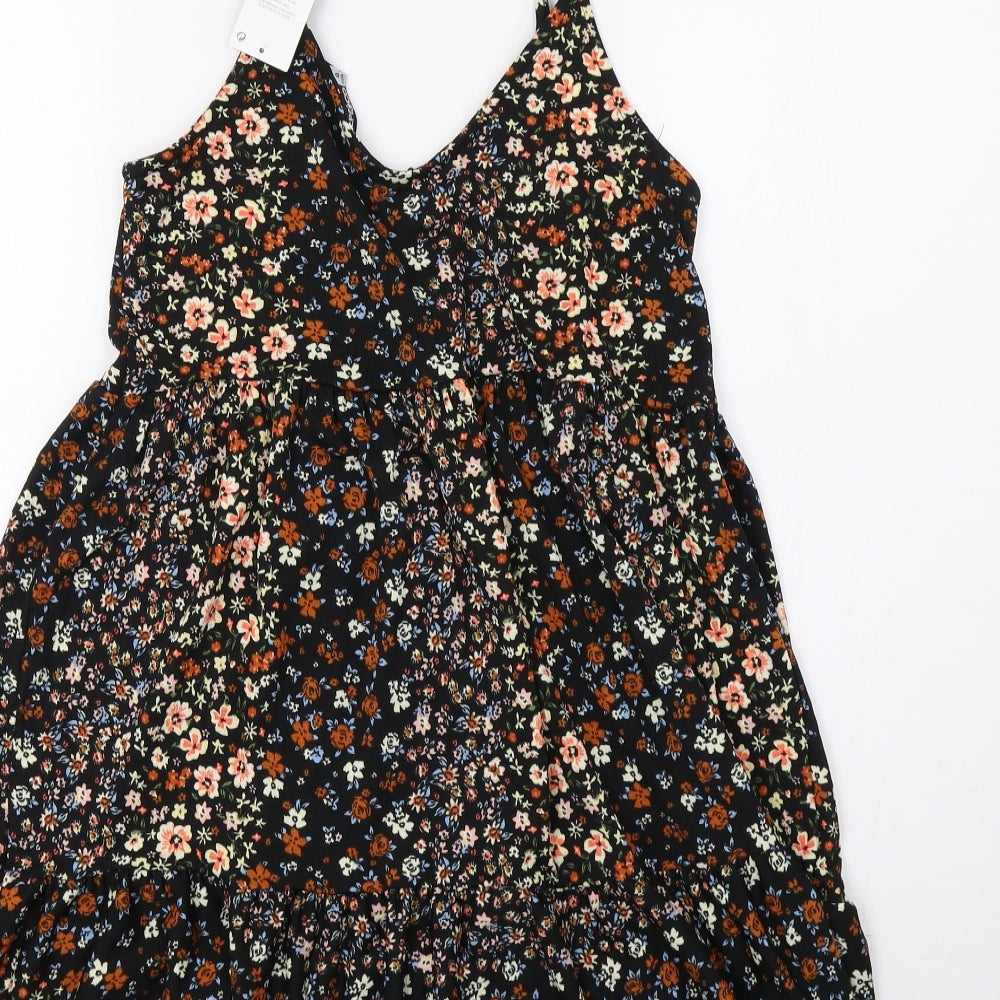 pep&co Womens Black Floral  A-Line  Size 8