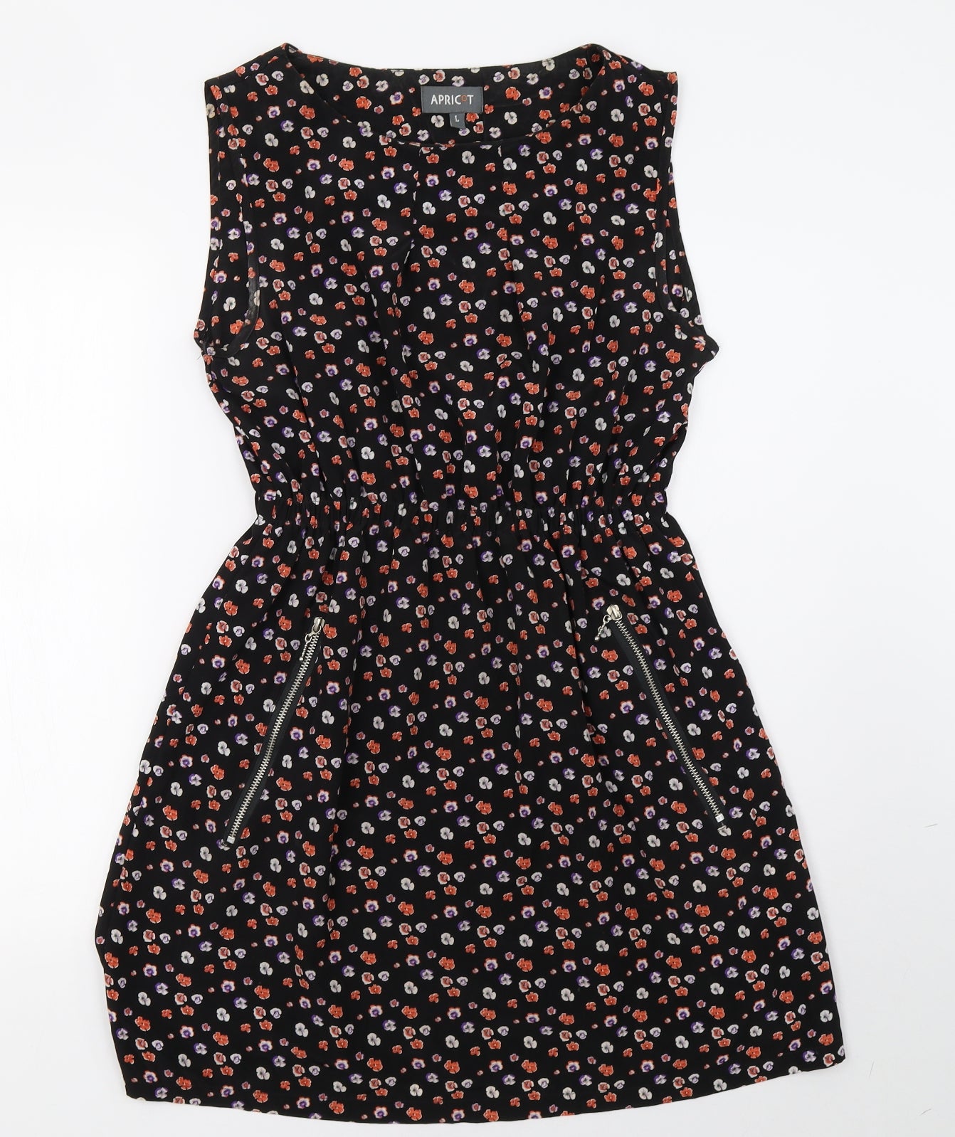 Apricot Womens Black Polka Dot  A-Line  Size L