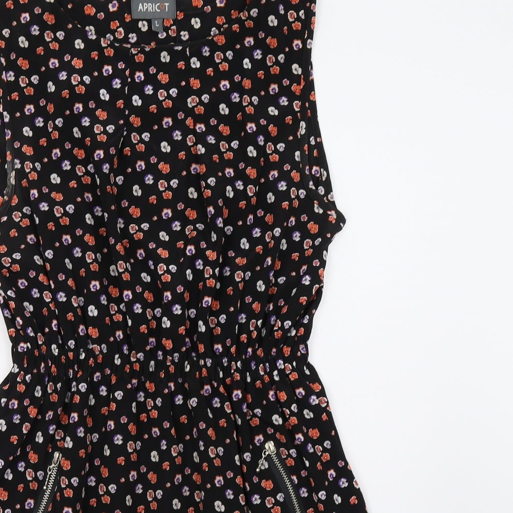 Apricot Womens Black Polka Dot  A-Line  Size L