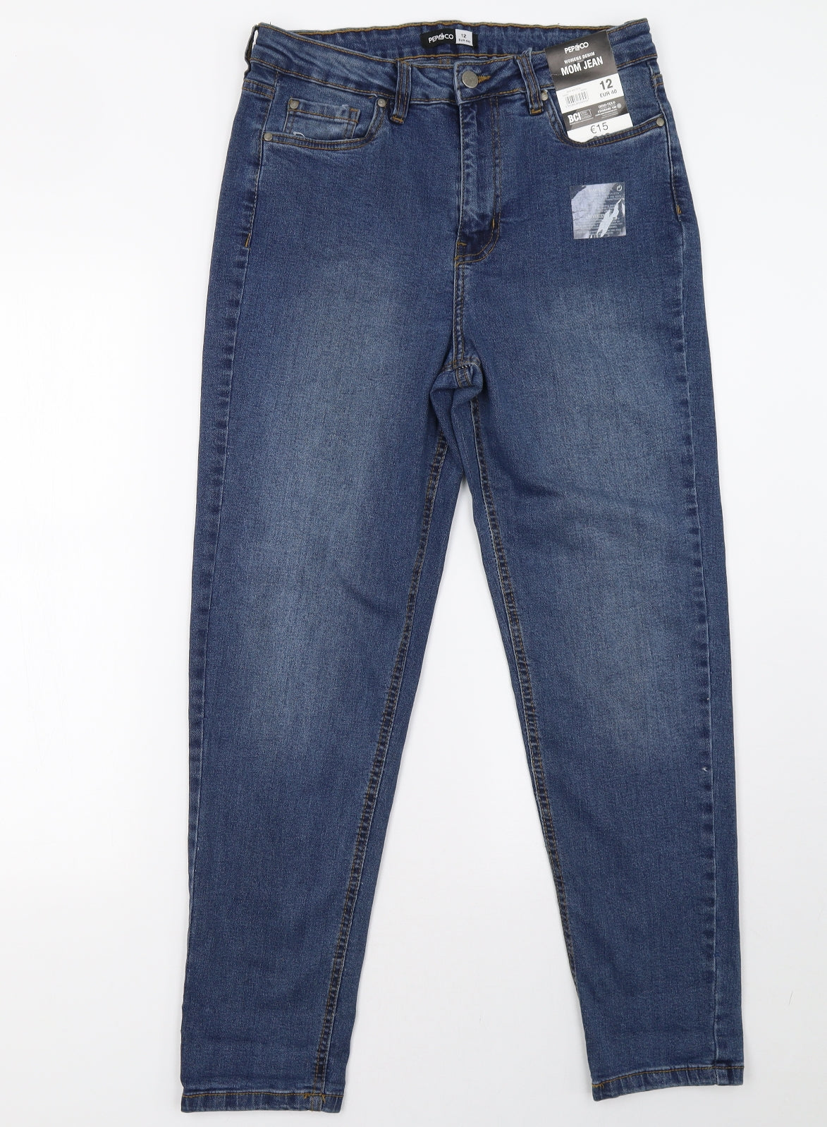 pep&co Womens Blue  Denim Mom Jeans Size 12 L30 in