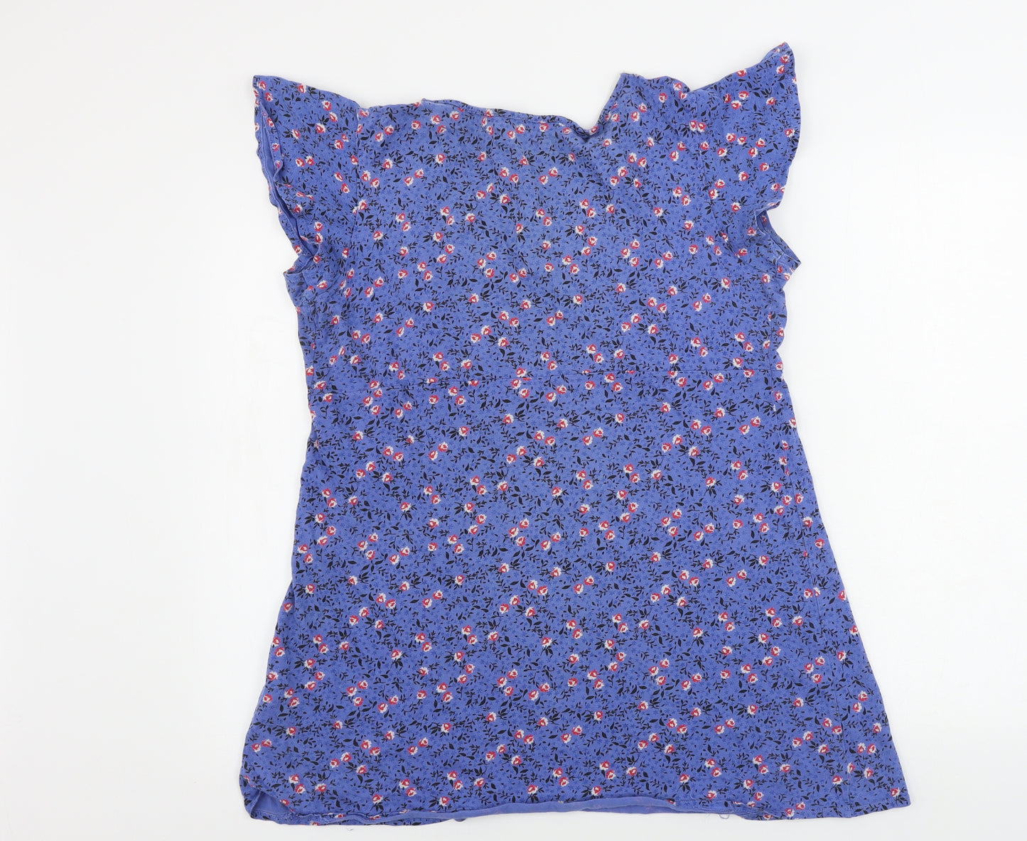Papaya  Womens Blue Floral  Basic T-Shirt Size 16