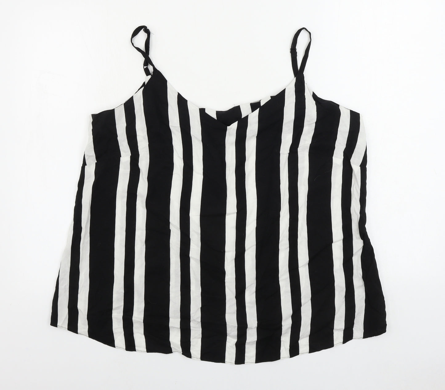George  Womens Black Striped  Basic Blouse Size 18