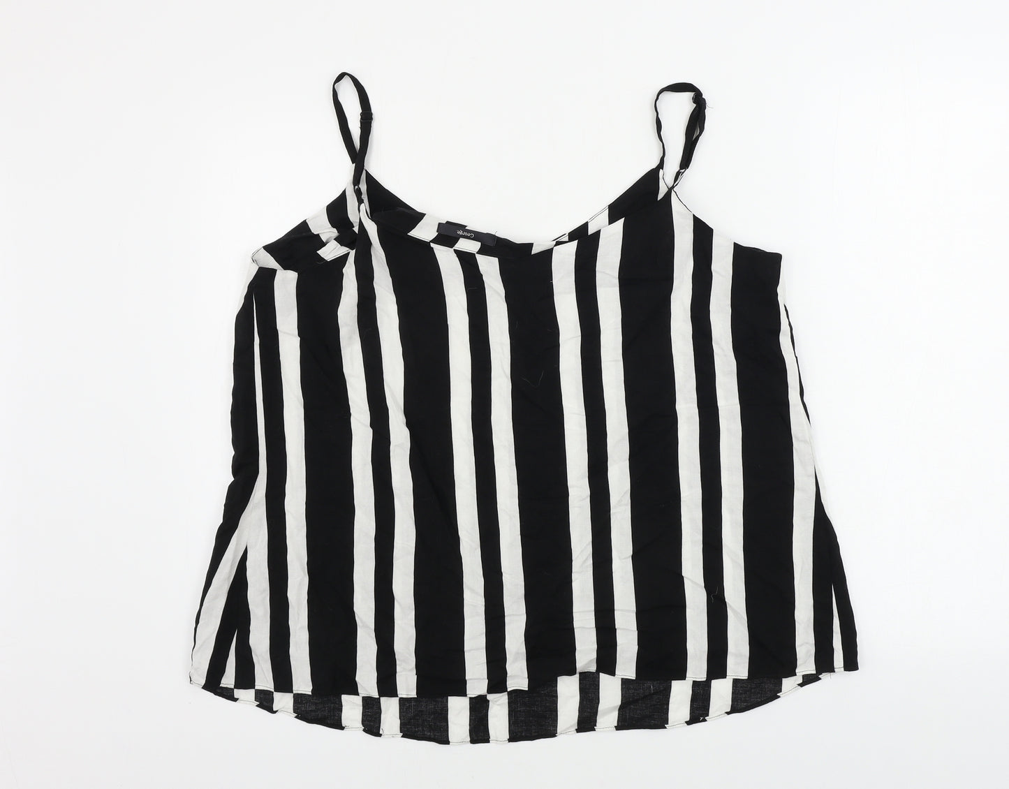 George  Womens Black Striped  Basic Blouse Size 18
