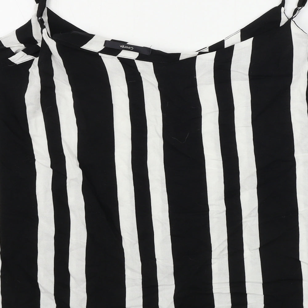 George  Womens Black Striped  Basic Blouse Size 18