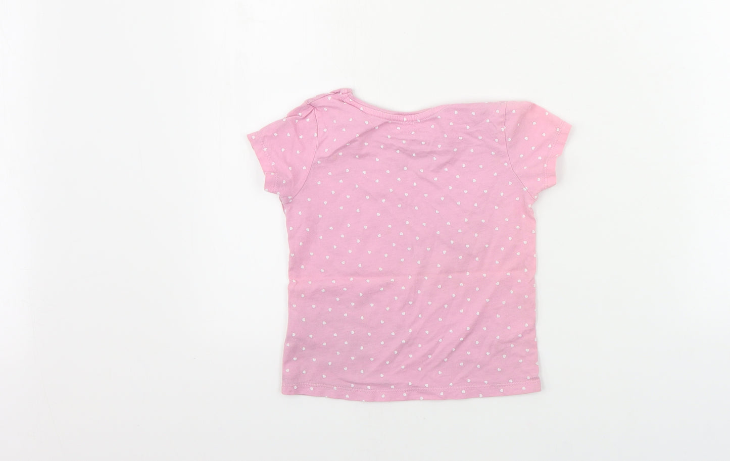 Primark  Girls Pink Polka Dot  Basic T-Shirt Size 5-6 Years