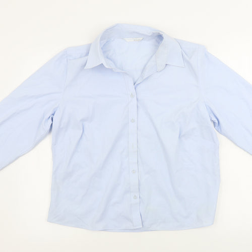 AMARANTO Womens Blue   Basic Button-Up Size 16