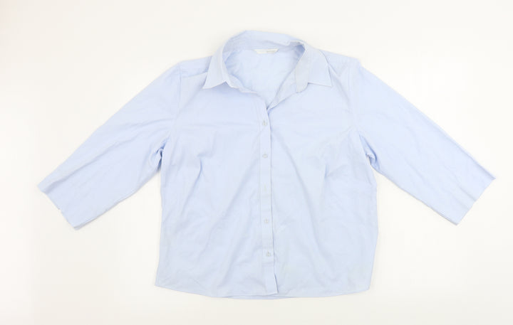 AMARANTO Womens Blue   Basic Button-Up Size 16