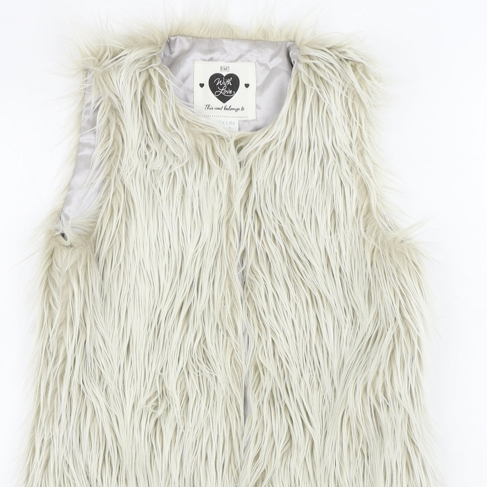 F&F  Girls Beige   Gilet Coat Size 11-12 Years