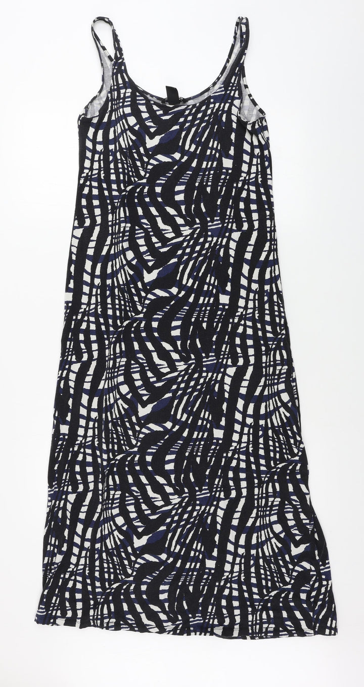 H&M  Womens Black Geometric  A-Line  Size M