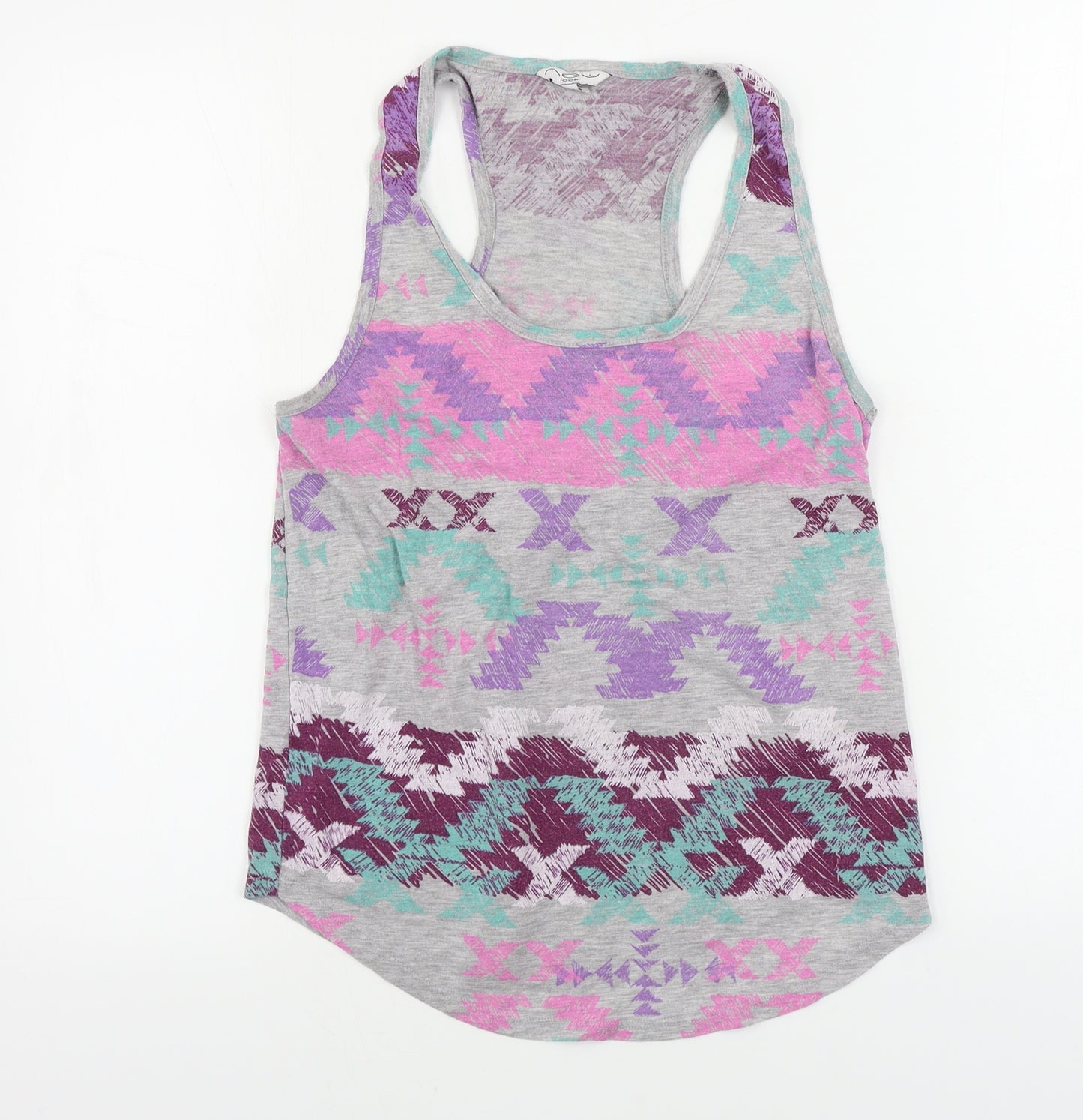 New Look  Womens Grey Geometric  Basic Tank Size 14