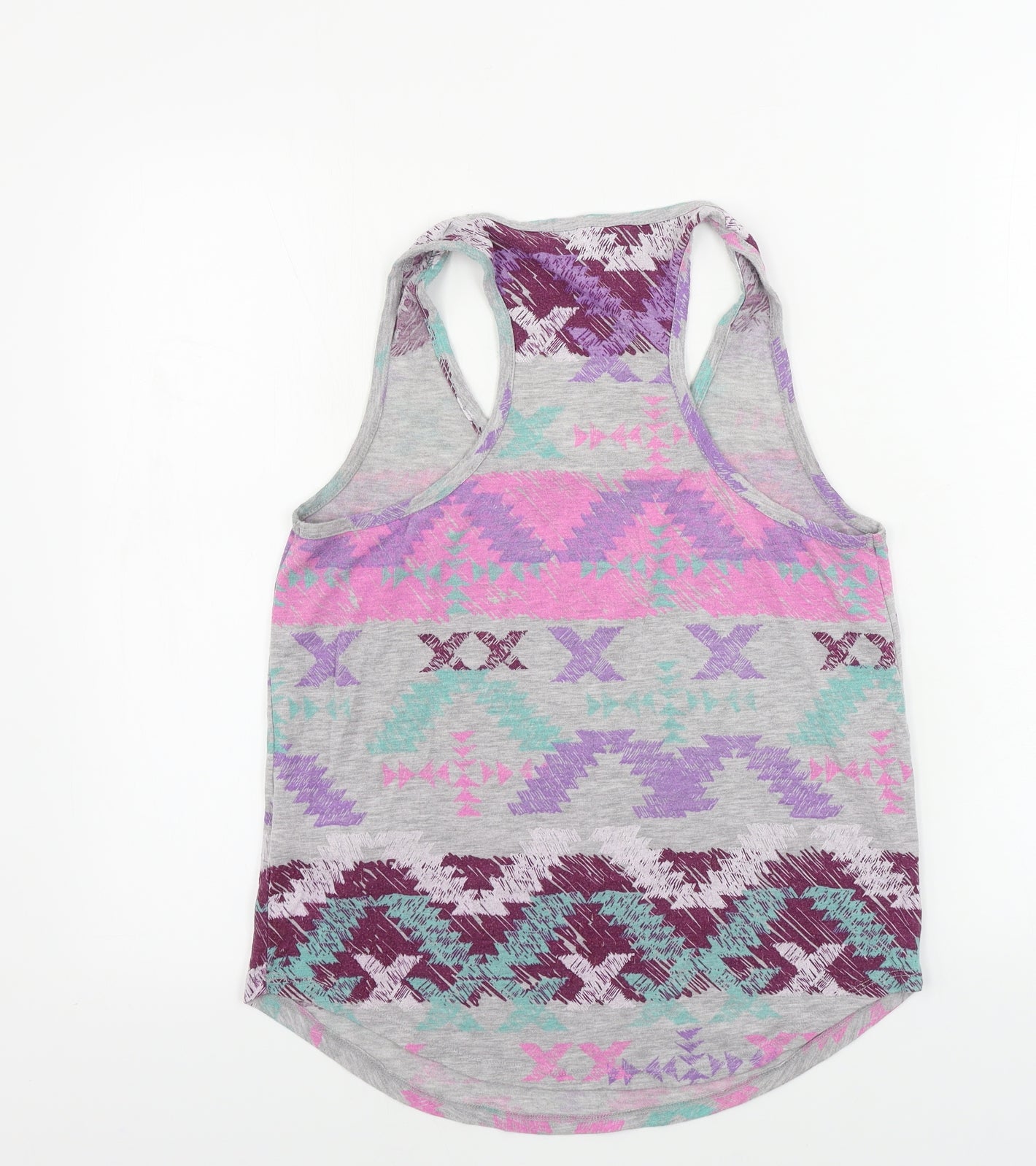 New Look  Womens Grey Geometric  Basic Tank Size 14