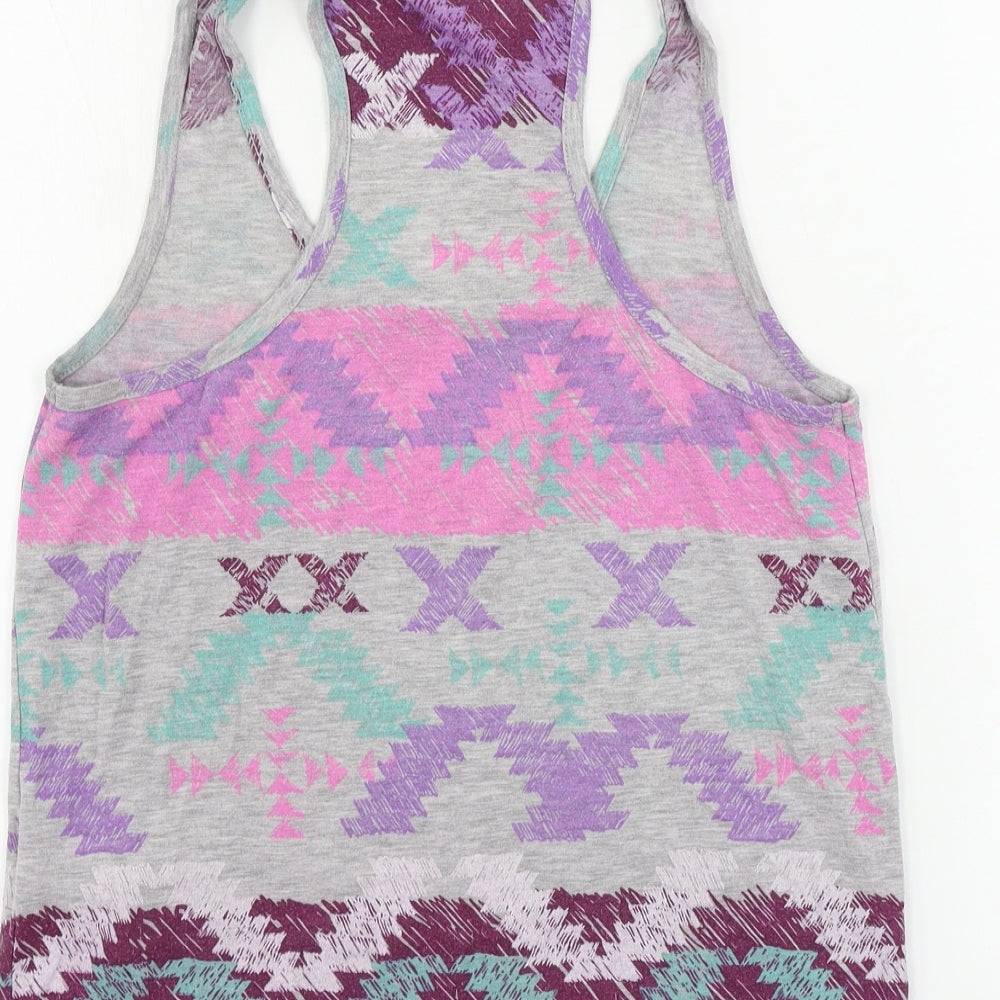 New Look  Womens Grey Geometric  Basic Tank Size 14