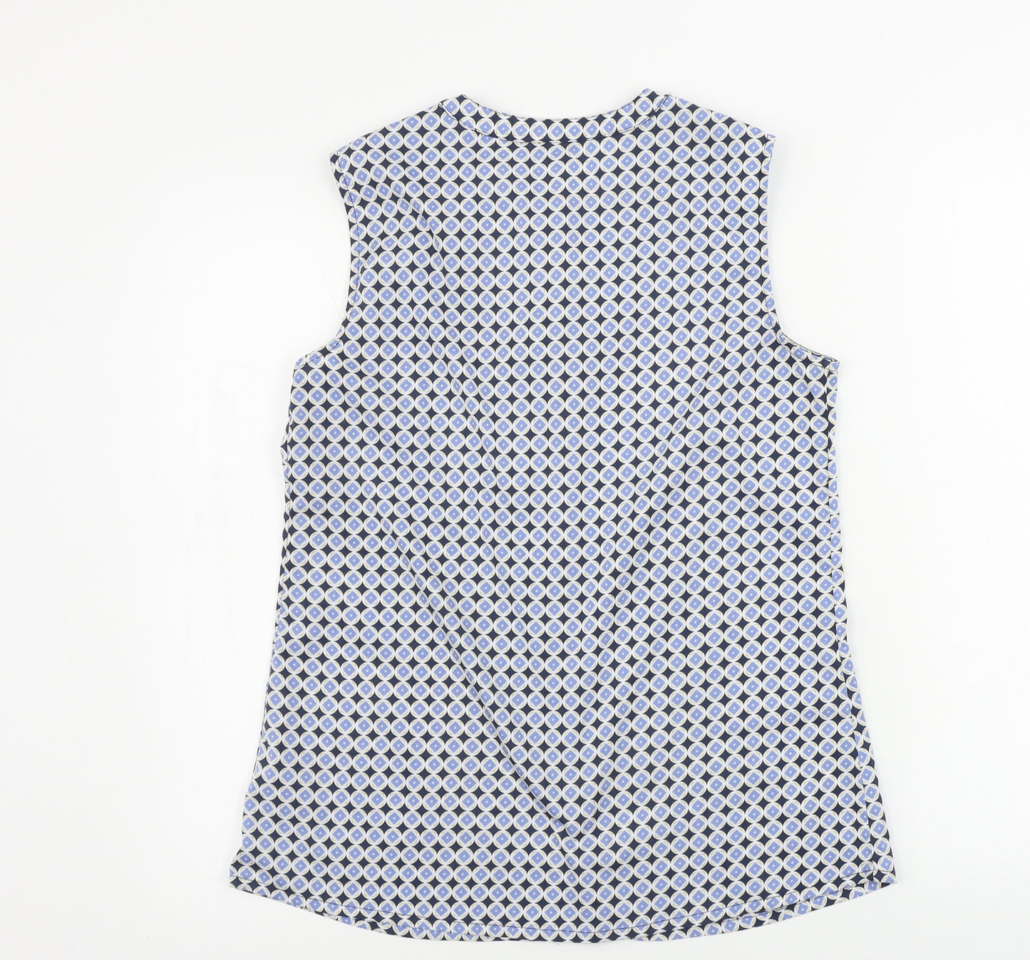 HELENE FICHER  Womens Blue Geometric  Basic Button-Up Size 8