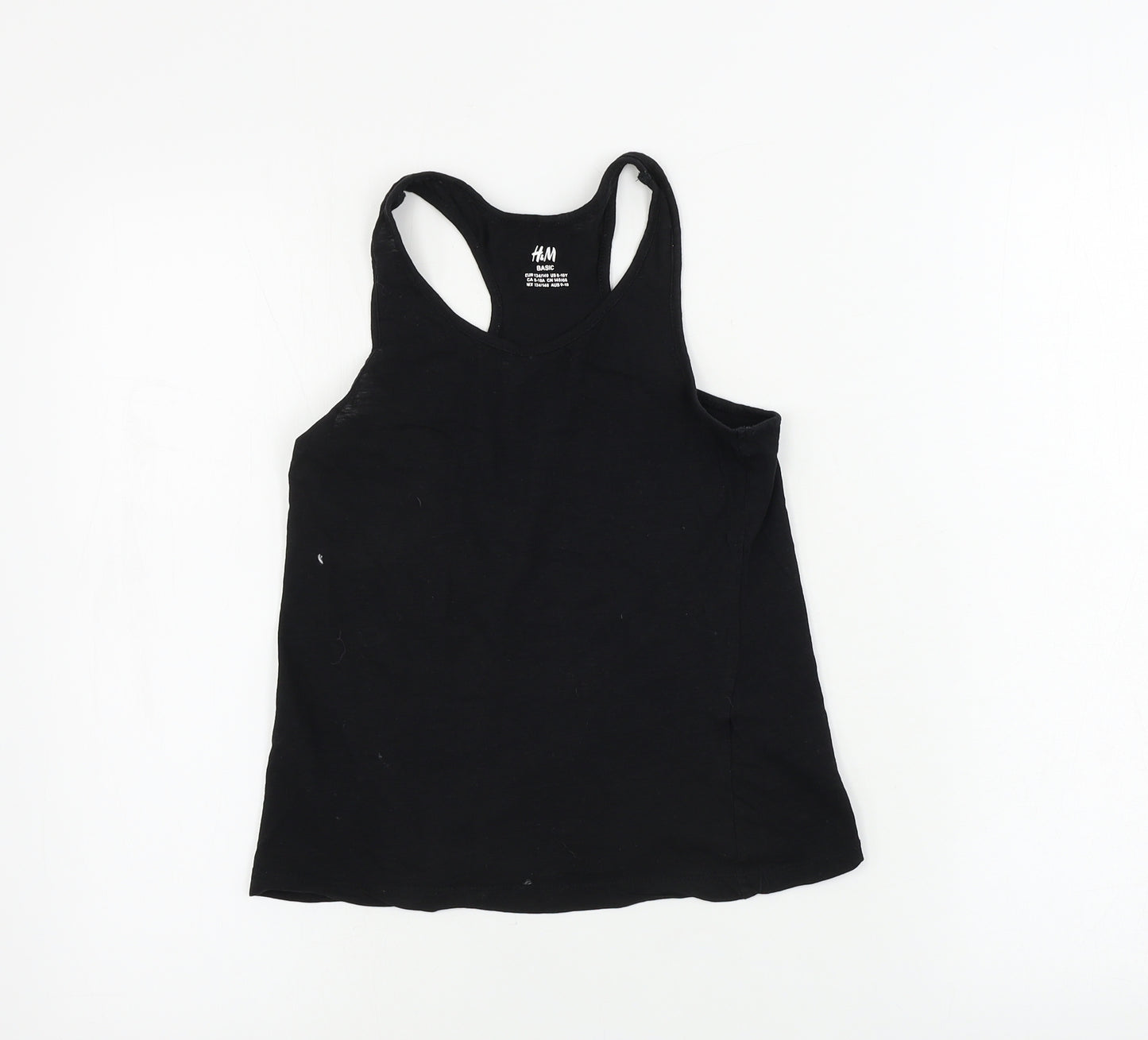 H&M  Girls Black   Basic Tank Size 8-9 Years