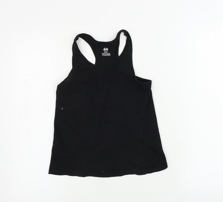 H&M  Girls Black   Basic Tank Size 8-9 Years