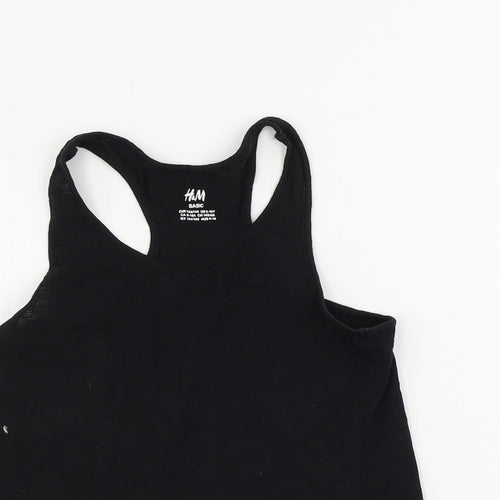 H&M  Girls Black   Basic Tank Size 8-9 Years