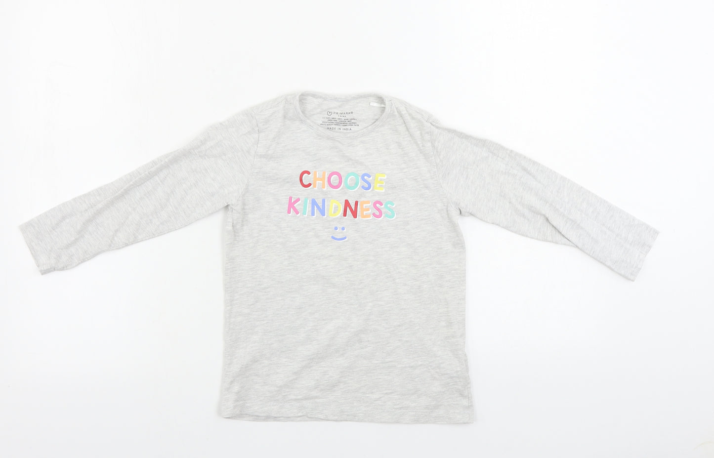 Primark  Girls Grey   Basic T-Shirt Size 5-6 Years