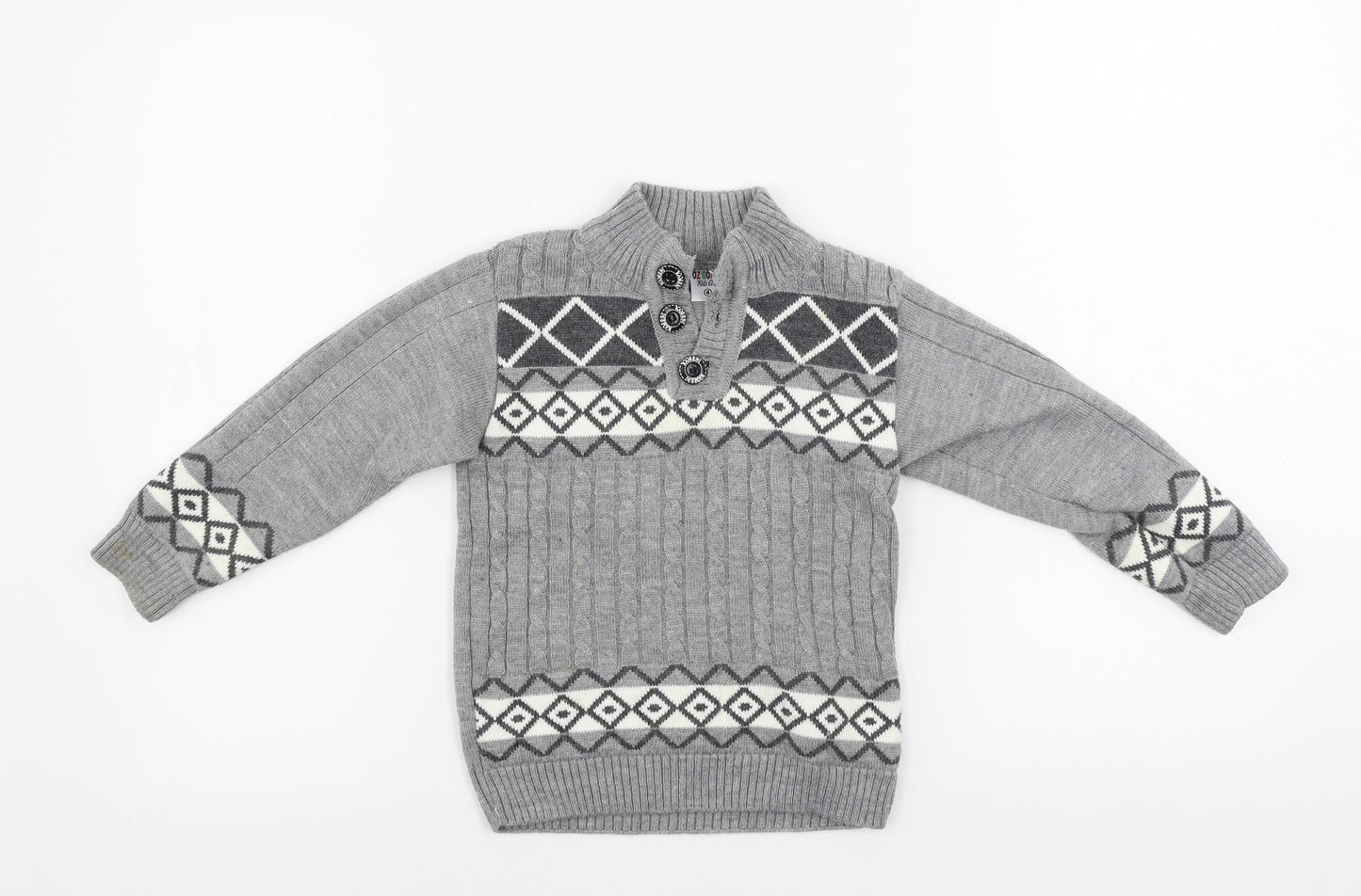 oz goren  Boys Grey   Henley Jumper Size 4 Years