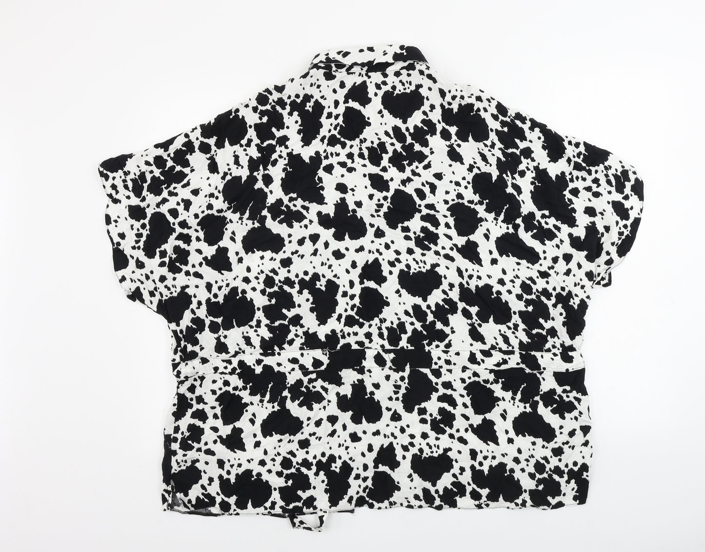 George  Womens White Animal Print  Basic Button-Up Size 24