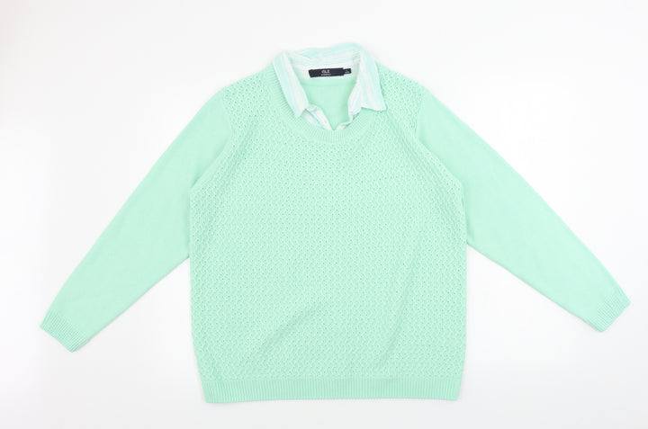 isle Mens Green Henley Jumper Size L