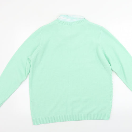 isle  Mens Green   Henley Jumper Size L