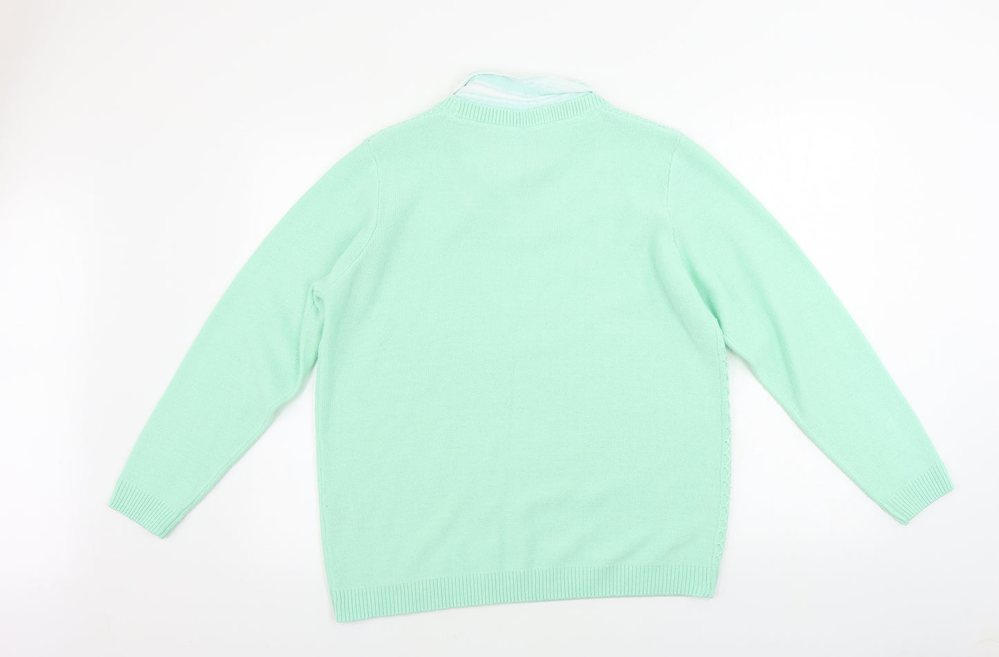 isle  Mens Green   Henley Jumper Size L