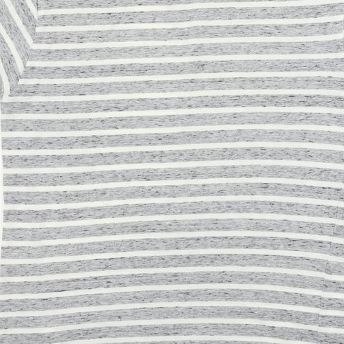 greenwood state Womens Grey Striped  Basic T-Shirt Size XS