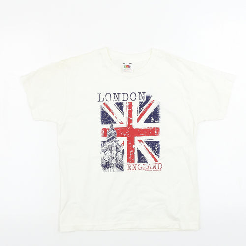 Fruit of the Loom  Boys Ivory   Basic T-Shirt Size 7-8 Years