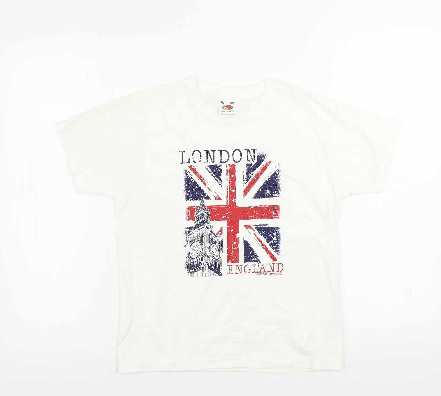 Fruit of the Loom  Boys Ivory   Basic T-Shirt Size 7-8 Years