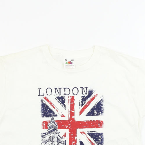 Fruit of the Loom  Boys Ivory   Basic T-Shirt Size 7-8 Years