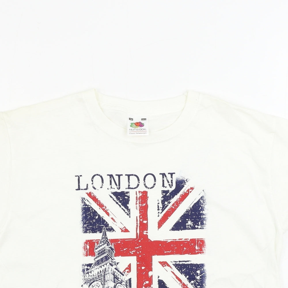 Fruit of the Loom  Boys Ivory   Basic T-Shirt Size 7-8 Years