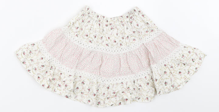 Evie Girls Ivory Floral  Skater Skirt Size 18-24 Months