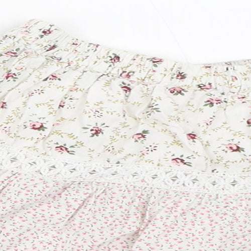 Evie Girls Ivory Floral  Skater Skirt Size 18-24 Months