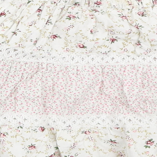 Evie Girls Ivory Floral  Skater Skirt Size 18-24 Months