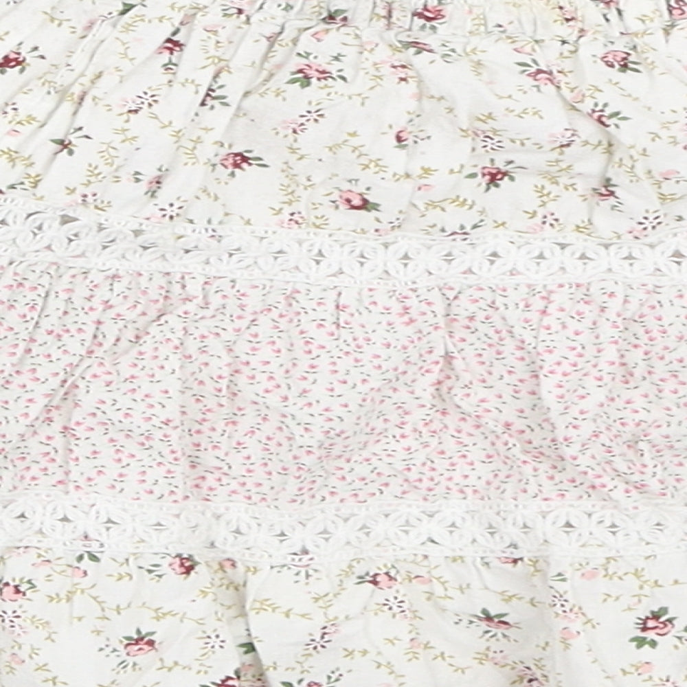 Evie Girls Ivory Floral  Skater Skirt Size 18-24 Months