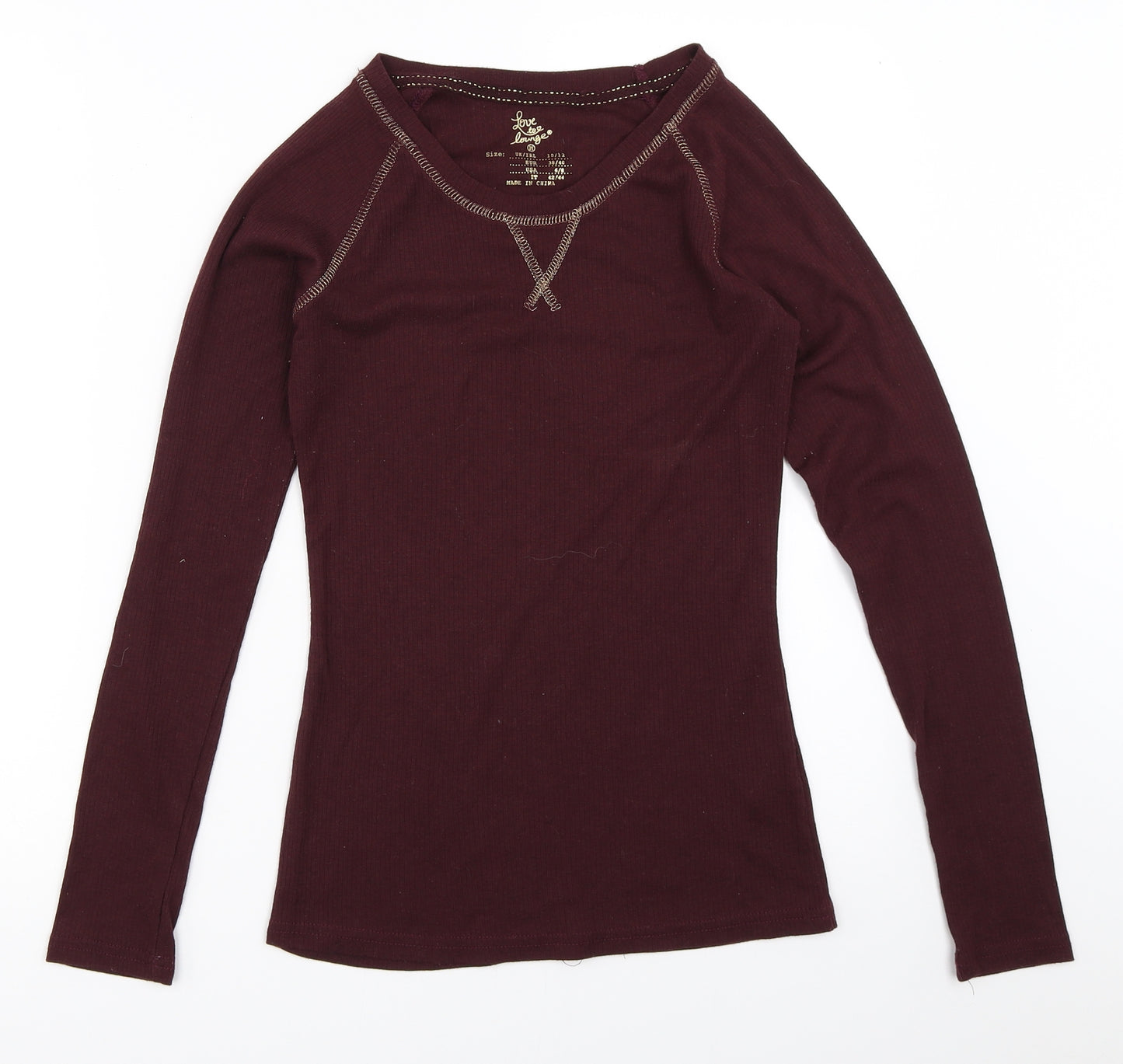 Primark Womens Purple Solid  Top Pyjama Top Size M