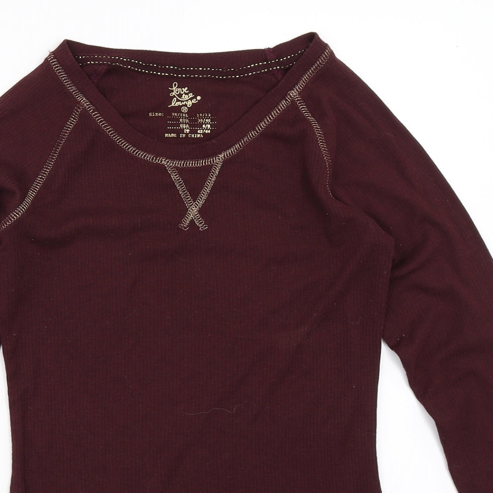 Primark Womens Purple Solid  Top Pyjama Top Size M